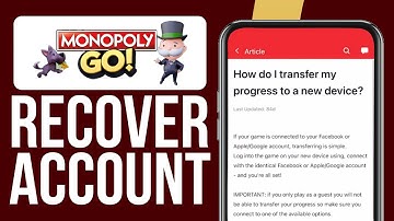 How To Recover Monopoly Go Account | Recover Lost Monopoly Go Account (Easy)