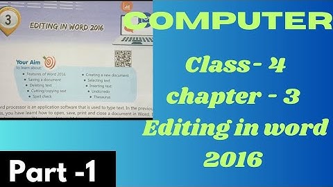 Computer part 1| class 4 | Editing in word 2016 | #computer