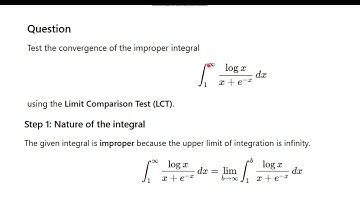 MATHS-1 Lecture - 65 | Improper Integrals - Limit Comparison Test - Problem | GTU Lectures | 2025