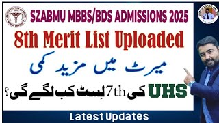 SZABMU 8th Merit List | Closing Aggregates of All Categories