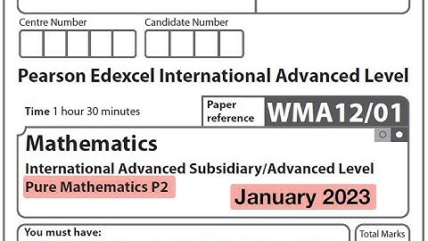 Edexcel IAL Maths - P2 - January 2023