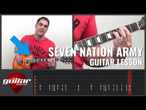 seven nation army electric guitar lesson (great for beginners) - the white stripes