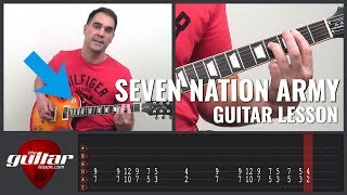 seven nation army electric guitar lesson (great for beginners) - the white stripes