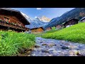 Peaceful Alpine Village ❄️ Flowing Stream & Mountain Views | 3 Hour Relaxing Nature Ambience
