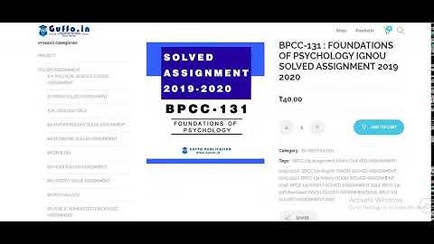 BPCC 131 FOUNDATIONS OF PSYCHOLOGY IGNOU SOLVED ASSIGNMENT 2019 2020