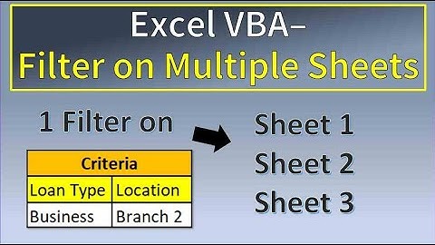 Excel VBA Filter on Multiple Sheets