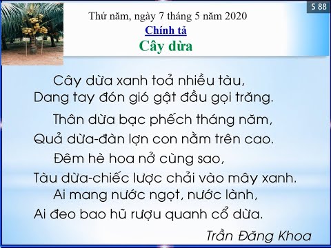 Lớp 2 - Chính tả Tuần 28 Nghe viết : Cây dừa