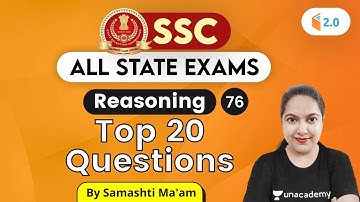 4:30 PM - SSC 2020 & All State Exams | Reasoning by Samashti Shukla | Top 20 Questions