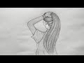 How to draw girl hair for beginners  easy way to draw a girl face  beautiful girl drawing