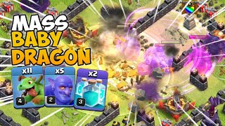 STRATEGI SERANGAN TH 10 TERBAIK MASS BABY DRAGON BOWLER PEKKA   - COC INDONESIA