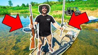 Cast And Blast Bullfrog Hunting Challenge In My Backyard Pond Catch Clean Cook