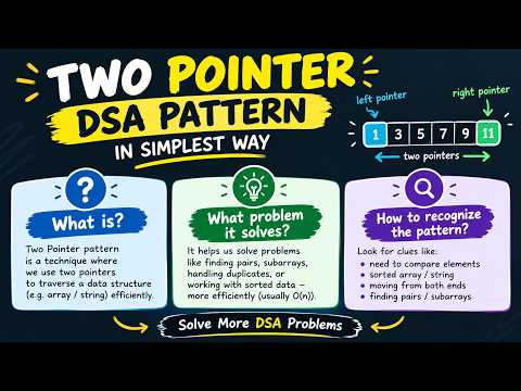 Two Pointer Pattern in DSA Explained Simply | What, Why & How to Recognize It
