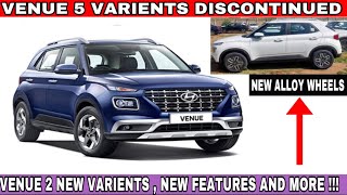 HYUNDAI VENUE 5 VARIENTS DISCONTINUED😲AND 2 NEW VARIENTS ADD ON 🔥 NEW ALLOY WHEELS AND FEATURES😲