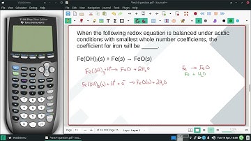 When the following redox equation is balanced under acidic conditions with smallest whole number coe