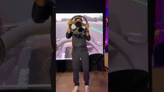 F1 driver driving his home track with eyes closed