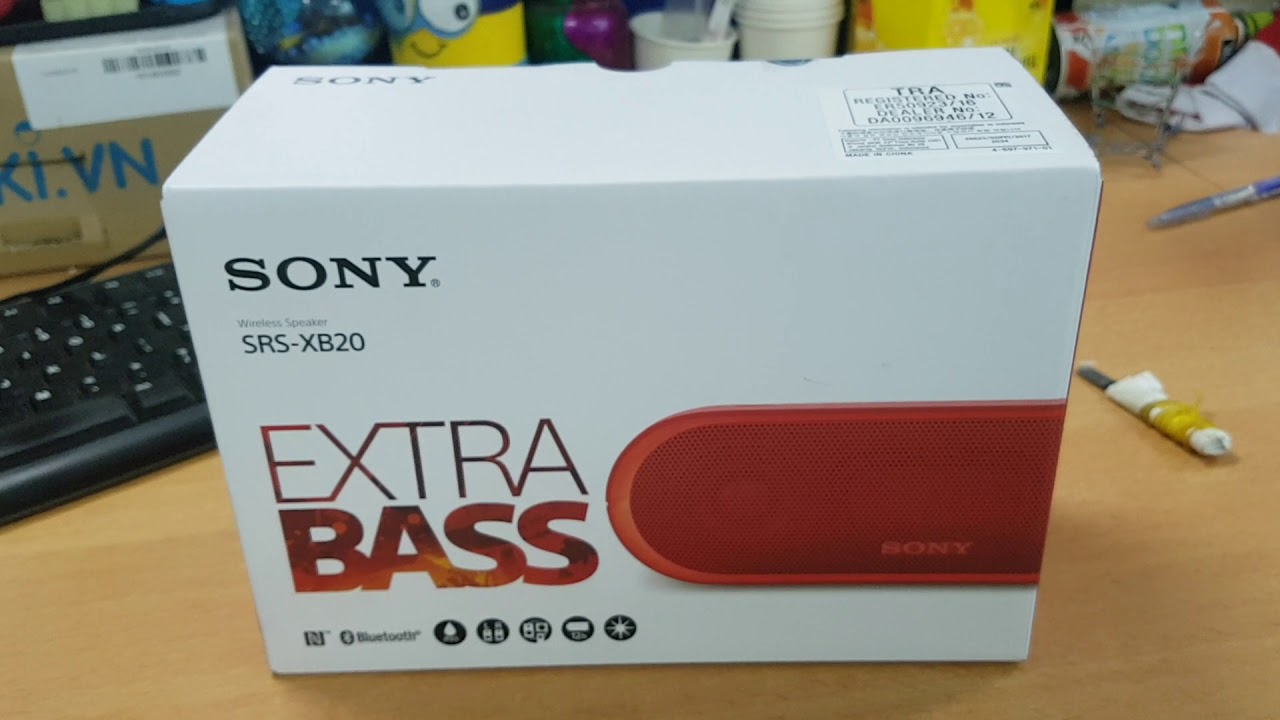 Mở hộp loa di động Sony SRS-XB20 Tiki