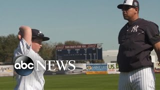 Born Without Any Limbs Landis Sims Realizes His Yankees Dream