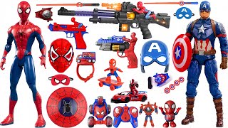 Spider-man Captain America Toys Collection Unboxing Review- Cloak, Robots,Mask,gloves,pistol, Shield
