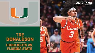 Miamis Tre Donaldson Highlights vs. Florida State