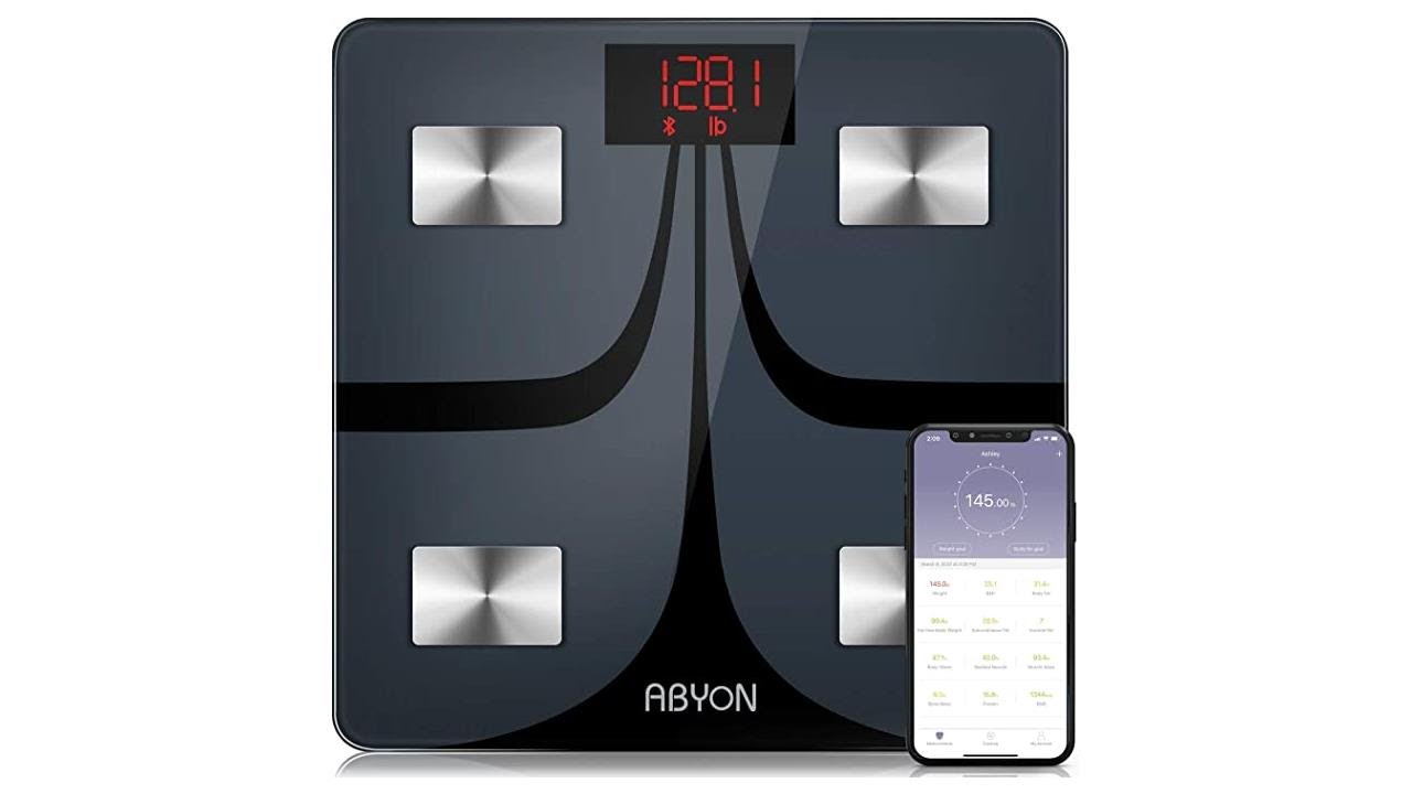 ABYON Bluetooth Smart Bathroom Scales for Body Weight Digital Body Fat ...