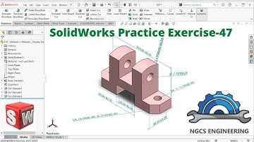 SolidWorks Practice EXERCISE-47 || mirror , Extruded cut, Extruded boss/base || SolidWorks tutorial