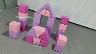 Pink Soft Play Foam Blocks Castle Set for Toddlers | Early Learning Building Toys – Globalltoy screenshot 4