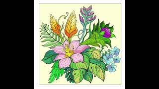 Coloring Beautiful Bunch of Flowers | Relaxing Floral Art Therapy | #100 #art #colors screenshot 1