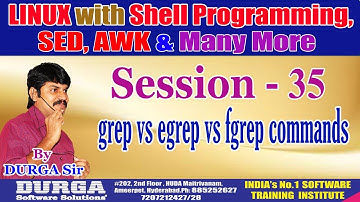 LINUX Classes || Session - 35: grep vs egrep vs fgrep commands || By Mr. DURGA Sir