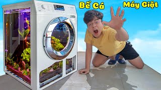 THẮNG TÊ TÊ THỬ THÁCH 24H LÀM BỂ CÁ CẢNH BẰNG MÁY GIẶT CŨ BỊ HỎNG