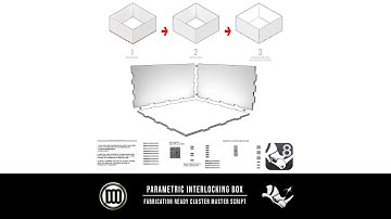 Rhino 8 Parametric Box With interlocking Joints Grasshopper Script Cluster Algorithm for Fabrication