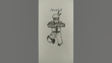 Drawing Naruto Uzumaki in different levels #shorts #drawing #naruto #anime