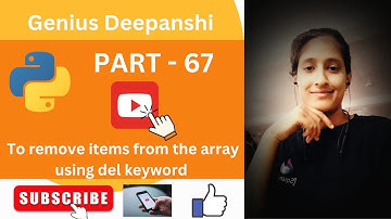 To remove items from the array using the del keyword in python