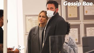 J.Lo & beau Ben Affleck go shopping with Emme to buy eyeglasses in Lenscrafters in Westwood