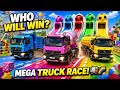 Rainbow Mega Truck Race! 🌈🔥 #transporting #fs22 #gaming #asmr