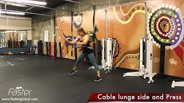 Base Exercise Cable Side Lunge and Press