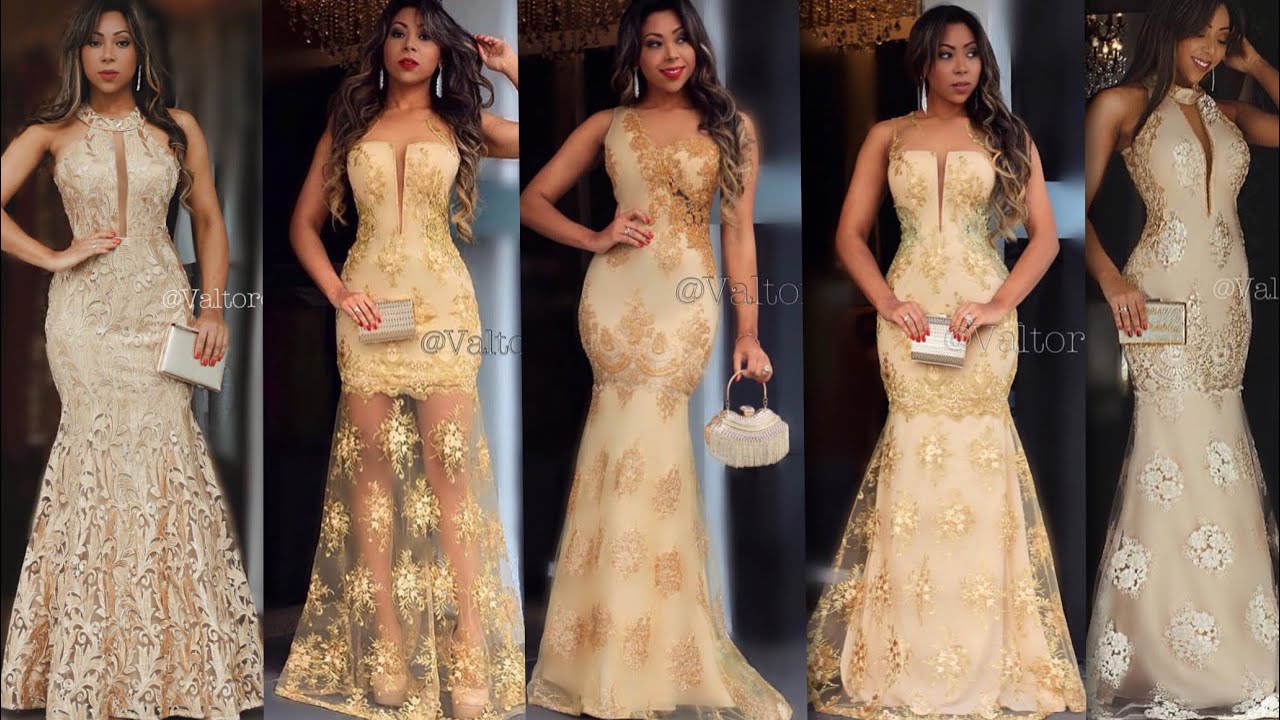 vestido dourado longo para mae da noiva