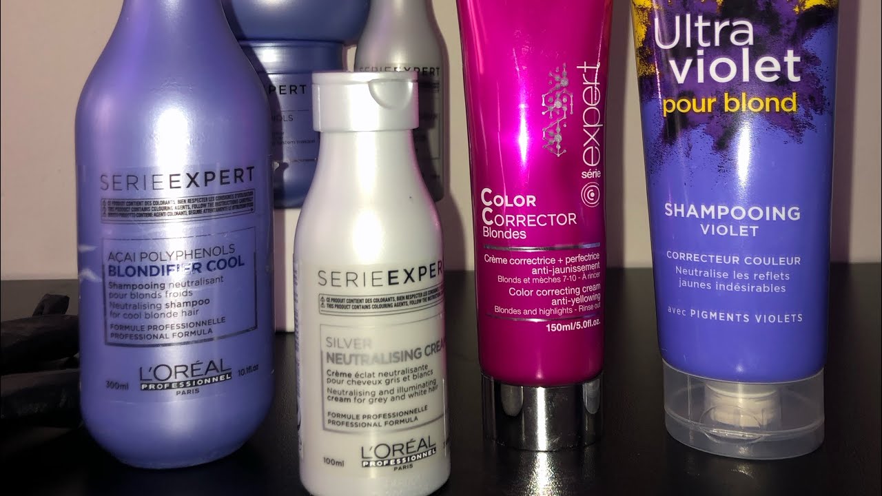 Blond platine Shampooing violet/silver la différence de nuance - YouTube