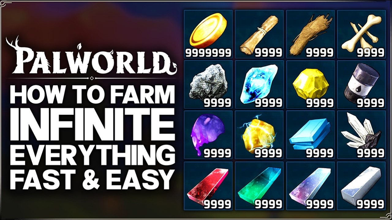 Palworld 1.0 - How to Farm INFINITE Everything Fast & Easy - Best ALL Resources Farming Base Guide!