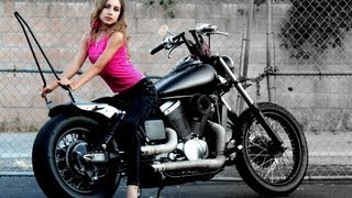 Girls Motorcycles Honda Shadow Customized To Bobber A Cute Young Teen