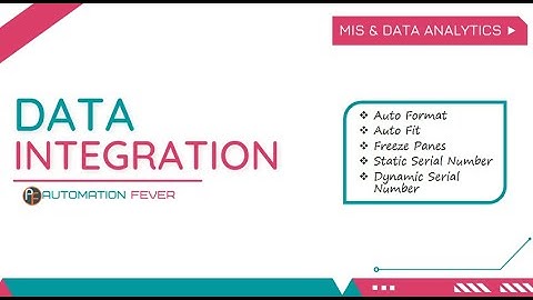 Data Integration | MIS and Data Analytics Training