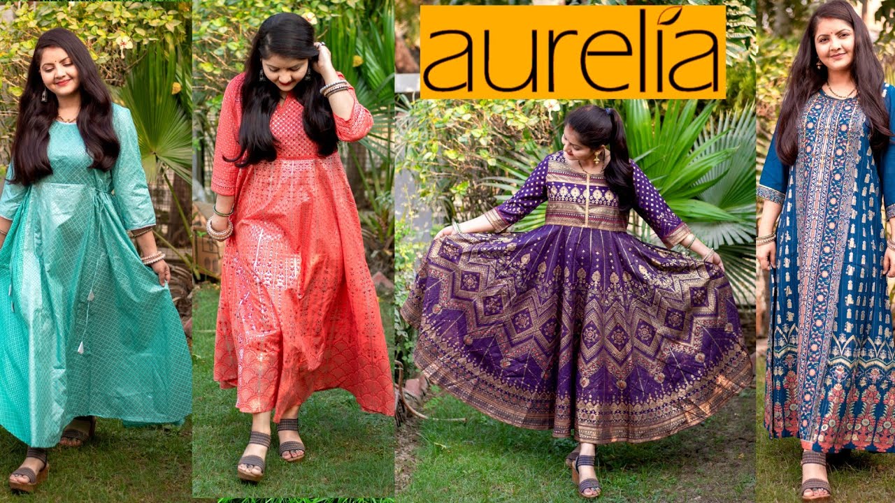 Buy Peach & Blue Kurta Suit Sets for Women by AURELIA Online | Ajio.com