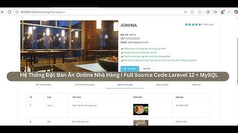 Dự án Website Nhà Hàng Php laravel 12 | Đặt bàn online, gọi món, thanh toán online, xuất excel