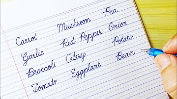 Cursive writing practice - vegetables name | How to write English cursive writing | English writing