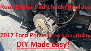 How to Front Brake Pads Check or Replacement Ford Police Interceptor Utility Explorer 2017 2011-2019