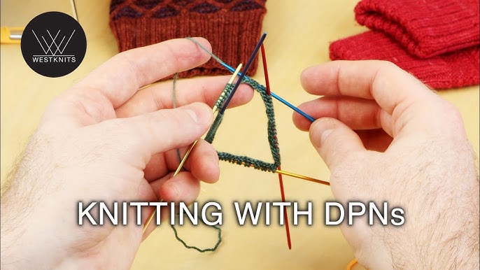 How to knit in the round on double-pointed needles for beginners