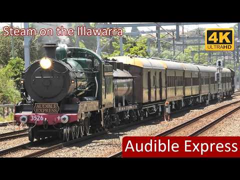 Steam along the Illawarra; Transport Heritage NSW Audible Express with 3526 & 4916 [4K]