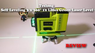Teslong Self Leveling 3 x 360° 12 Lines Green Laser Level REVIEW