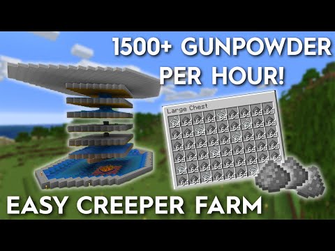 Minecraft Creeper Farm - Easy 1500+ Gunpowder Per Hour