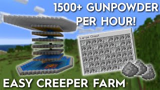 Minecraft Creeper Farm - Easy 1500+ Gunpowder Per Hour