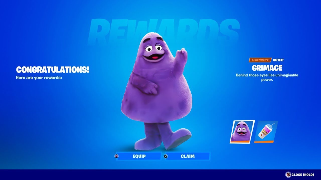 Grimace is coming to Fortnite YouTube